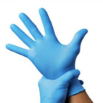 Nitrile exam gloves, non-sterile, blue, powder-free, size large